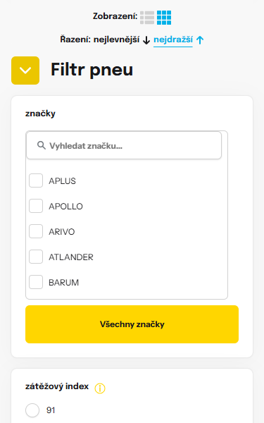 Doplňující parametry filtrace