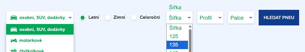Zadejte rozměry